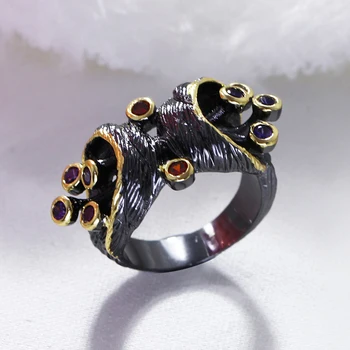 Nový multi color crystal black prstene pre ženy Módne Šperky bague aneis anel feminino Roztomilý dizajnér prst prsteň šperk