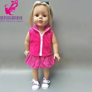 Bábika sveter a džínsy handričkou nastaviť pre 18-palcové 45 cm Americké Dievča doll oblečenie vhodné pre 43 CM zapf baby born bábika oblečenie