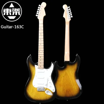 Drevené Ručne Miniatúrne Gitara Model gitary-163C Elektrická Gitara Displej s puzdrom a Stojanom (Nie Skutočné Gitaru!)