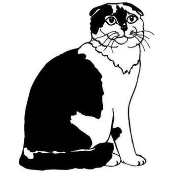 12.2*15 CM Škótskej Násobne Mačka Módne Tvorivé Cartoon Auto Samolepky Reflexné Vinyl Odtlačkový Čierna/Strieborná C4-0610