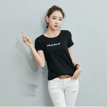 Poleras De Mujer Ružové Tričko Ženy Leta 2018 Topy Krátky Rukáv T-Shirt kórejčinu Plus Veľkosť Womens Oblečenie 3xl Tee Tričko Femme