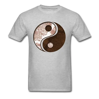 Úžasné 2018 Jang Jin Mandala Čierne Tričko Mans Top Tričká Krátky Rukáv Bavlna T-shirts Budhizmus Kung Fu Symbol