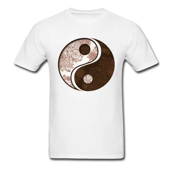 Úžasné 2018 Jang Jin Mandala Čierne Tričko Mans Top Tričká Krátky Rukáv Bavlna T-shirts Budhizmus Kung Fu Symbol