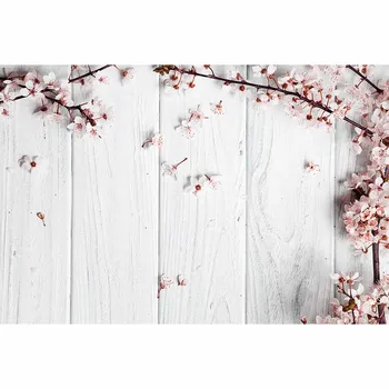Allenjoy ružové kvety na jar na biele drevené dosky foto pozadie fondu pozadí vinyl fotografie studio prostriedkov fondu