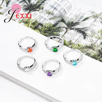 JEXXI Drop Shipping Zásnubné Prstene Pre Ženy Módne Šperky Crystal 925 Sterling Silver Zirkón snubný Prsteň Bijoux Ringen