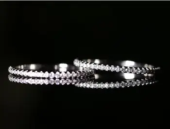 Veľkosť 5-11 Ručné Luxusné Šperky zo Čistej 925 Sterling Silver Full Circle Biela Jasné, 5A Zirconia CZ Roztomilý Svadobné Kapela Krúžok