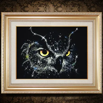 Nové 5D DIY Diamond Maľovanie Owl Full Námestie Kryštál Diamantu Maľovanie Cross Stitch Čierna Sova Zvierat Vyšívanie Domov Dekoratívne