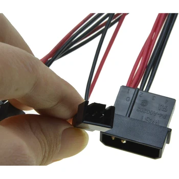 Molex IDE Muž Port 1 až 4 spôsoby, ako 3Pin Ventilátor Muž port, Kábel D plug to3 Pin chladnejšie Y Splitter Napájací Kábel 12V