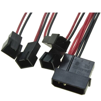 Molex IDE Muž Port 1 až 4 spôsoby, ako 3Pin Ventilátor Muž port, Kábel D plug to3 Pin chladnejšie Y Splitter Napájací Kábel 12V