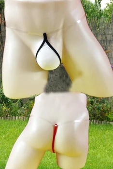 Pánske sexy kohút vypuklé puzdro penis tangá g string transparentné mini micro bikini, plavky t-späť nohavičky bielizeň, gay bielizeň