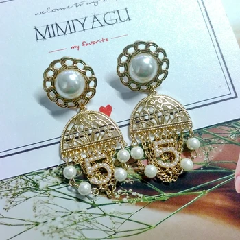 Mimiyagu veľké pearl náušnice pre ženy visieť drop náušnice šperky bohemia strapec náušnice