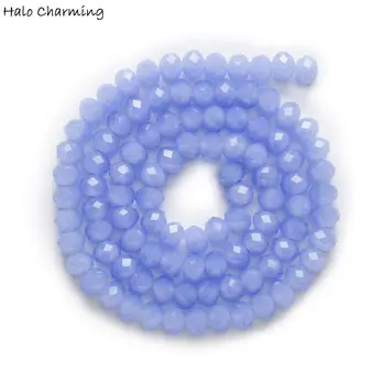 50 Kus Light Blue Crystal Glass Rondelle Quartz Tvárou Korálky DIY Šperky Zistenia 4-8 mm