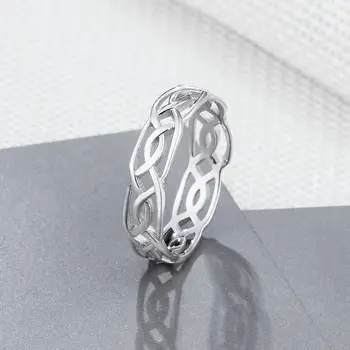 Trendy Reálne 925 Sterling Silver Veľkosť Prstene pre Ženy, Ženské Twisted Tkaný Dizajn Prst Prsteň, Šperky Darček (Lam Hub Fong)