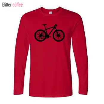 HORKÁ KÁVA Mužov je Mužskej Dizajn Cyklistika Grafické Tees Vlastné Tričko Dlhý Rukáv T Košele Chlapec Plus Veľkosť potlače Topy & Tees