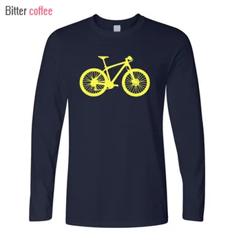 HORKÁ KÁVA Mužov je Mužskej Dizajn Cyklistika Grafické Tees Vlastné Tričko Dlhý Rukáv T Košele Chlapec Plus Veľkosť potlače Topy & Tees