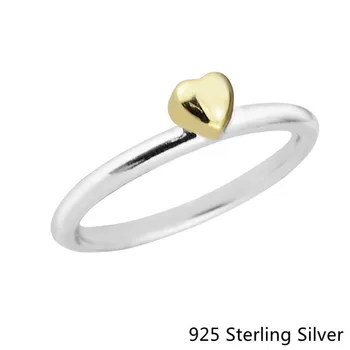 925 Sterling Silver Krúžky Európsky Štýl Šperky 14K Zlata Puzzle Srdce Krúžok Pre Ženy Pôvodného Módny Charms CKK