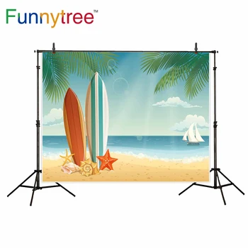 Funnytree pozadie pre photo studio letné more porušenie surf plachetnici kreslených pozadí fotografie photobooth fotografické