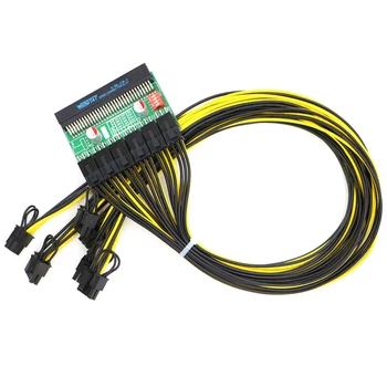 Ťažba Power Supply Kit - Breakout Dosky a 60CM UL 1007 16AWG PCI-E 6Pin-6+2Pin Kábel.