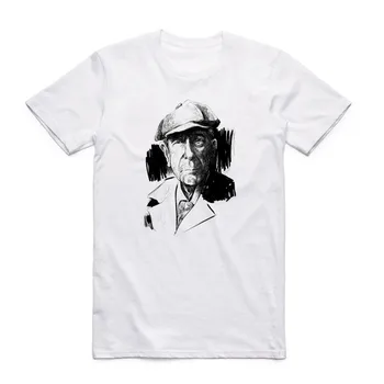 Letné Mužov Tlač Leonard Cohen Fashion Tričko Krátke Rukávy O Krk Pohode Bežné T-shirt Streetwear