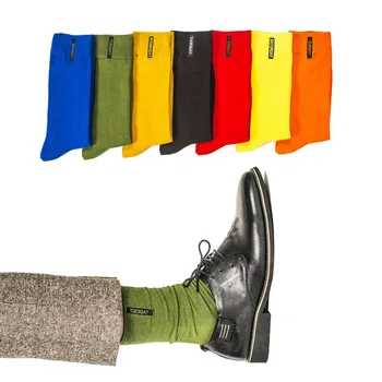 [COSPLACOOL]Britský Štýl Farebné Výšivky Týždeň Šťastný Ponožky Mužov Business Meias Priedušné Absorpčné Gentleman Calcetines