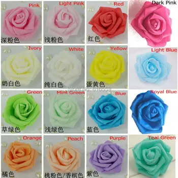 100 ks/veľa 16 farieb, 6-7 cm PE Pena Ruže, Kvety Hlavu Ručné DIY Pre Svadobné Domáce Dekorácie Umelej Peny Ruže