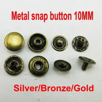 50PCS 10 MM kovové bronzové tón modul tlačidiel značka, šitie odevov taška na príslušenstvo odev tlačidlo SMB-013