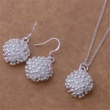 Nový Záznam AT322 kvalitné strieborné pozlátené šperky, módne ušľachtilé ženy klasický náhrdelník náušnice Šperky Set package mail