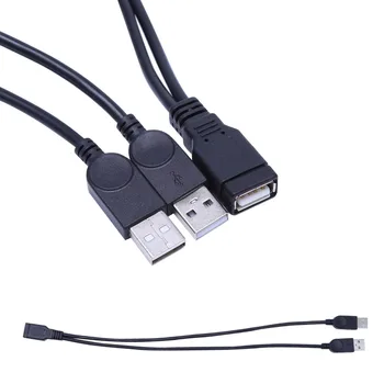 USB 2.0 Typu A 1 Žena 2 Samec Dvojitý Duálny USB Y-Splitter Synchronizáciu Údajov Plnenie Predlžovací Kábel Poplatok C26