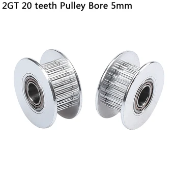 2GT 20 zubov kladka kolesa Perlin pasívne vložené ozubené koleso kladka kolesa vŕtania 5 mm Pre 3d tlačiarne