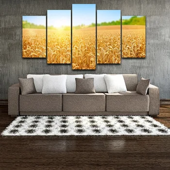 Rámovanie wall art obrázky HD Vytlačené Domova Sprej olejomaľba Dekorácie, Umelecké Tlače Kresba na Plátne Pšeničné Pole AE0523