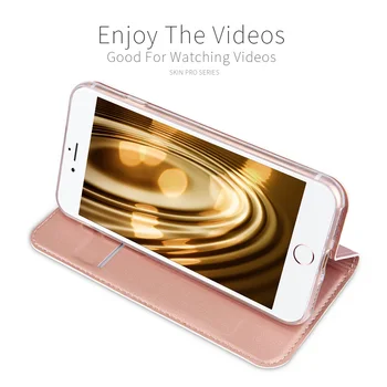 Dux Ducis Peňaženky Flip PU Kožené puzdro pre iPhone 5s Prípade Silikónové TPU Luxusné Magnetický Stojan, Kryt pre iPhone 5 6 7 6s Plus Prípade