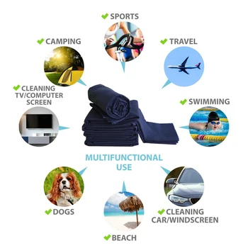 Zipsoft Pláž Uterák Mikrovlákna, Tmavo Modrá Rýchle sušenie Uterákov pre Kúpeľ Camping plávanie Športové Yoga Mat 2018 Nové toalha de banho
