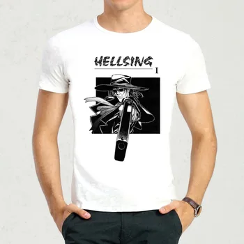 Cartoon HELLSING T-Tričko Krátky Rukáv HELLSING Bang Logo Top Tee tričko Pre Mužov, Ženy