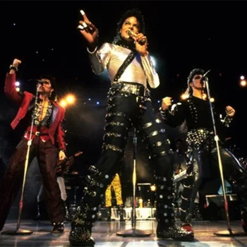 Zriedkavé Klasický MJ Michael Jackson ZLÉ PUNK Black Silm Nosenie Zobraziť Rock Halloween CostumePerformance Nit Nohavice /nohavice