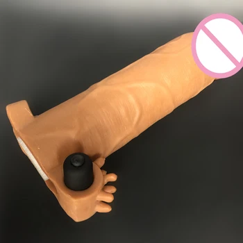 8.5 palcov L realistický penis rukávy rozšírenie pevnej hlavu rozšíriť kondóm penis extender s bullet sex produkty pre man
