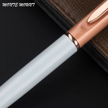 MONTE MOUNT kvalitné Biele, ružové Zlato Klip guľôčkové pero s kancelárske potreby nový štýl luxusné pero