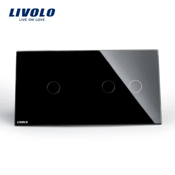 EÚ typ prepínač Livolo Luxusné Krištáľové Sklo Panel,Dotykový Spínač, Wall Light Switch,VL-C701-12/VL-C702-12