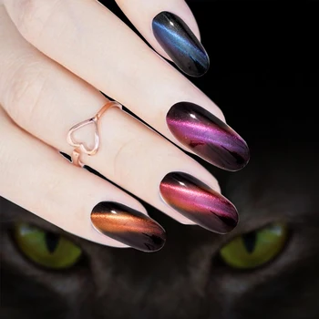1Box 3D Cat Eye Účinok Magnetu Zrkadlo Prášok so Štetcom Magnetické Lesk Prachu UV Gel Polish Chrome DIY Nechtov Umenie Pigment 11 Farieb