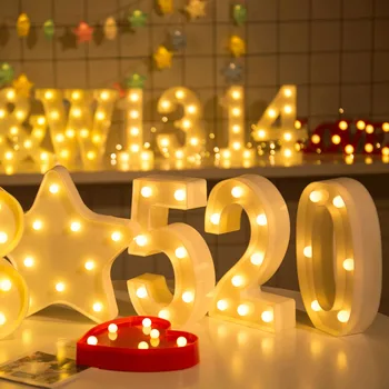 1 2 3 4 5 6 7 8 9 0 Čísla LED Nočné Svetlo Na Narodeniny, Svadobné Party DIY Dekorácie Stan Svetlá na Čítanie Domov Culb Vonkajšie