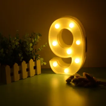 1 2 3 4 5 6 7 8 9 0 Čísla LED Nočné Svetlo Na Narodeniny, Svadobné Party DIY Dekorácie Stan Svetlá na Čítanie Domov Culb Vonkajšie
