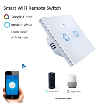 Eruiklink 2 Gang 1 spôsob Wifi Spínača cez Android,IOS, Bezdrôtové Ovládanie Ľahký Dotyk vypínač, práca s Alexa Smart Home
