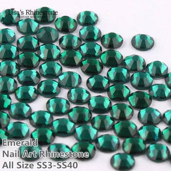 SS3-SS34 Smaragdovo Zelená Nail Art Sklenenými Kamienkami Flatback Non rýchlu Opravu Lepidlo Na Drahokamu Pre DIY Nechtov Umenie,Šperky Dekor