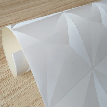Moderný Jednoduchý 3D Stereo Geometrické Biele Tapety na Steny, Spálne, Obývacia Izba, Stropný Domova PVC Nepremokavé Wall Paper Roll