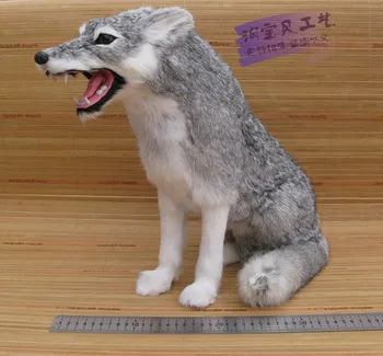 Veľké simulácia vlk model hračka živice&kožušiny sedí vlk model dar, o 36x20x36cm 1132