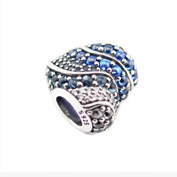 CKK 925 Sterling Silver Šperky Aqua Srdce Kúzlo, Aqua & London Modré Kryštály Charms Korálky Hodí Náramky Pre Šperky Robiť
