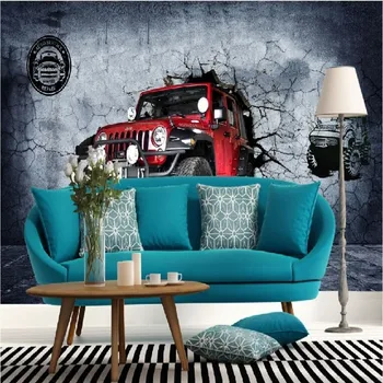 Foto tapety 3D stereo motocross carwall nástennú maľbu, tapety obývacia izba, spálňa Kaviareň race track tapety