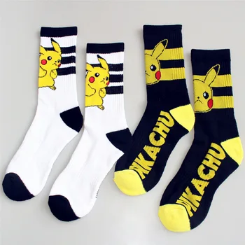 5 párov hot Cartoon dámske ponožky Pokemon dámske bavlnené krátke šitie Pikachu hrubé froté ponožky Meias Sox Bežné meias Ponožka