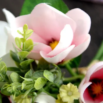 Magnolia Kytice, Umelé Kvety Falošné Kvetinové Svadobné Ruke Drží Kvetiny Svadobné Domáce Dekorácie