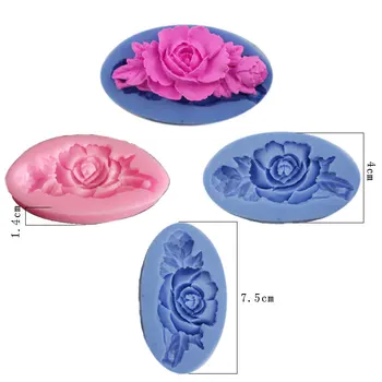 3D Ruže Kvet, silikónové formy na pečenie Fondant Darček Čokoláda, Cukor, Mydlo Plavidlá, Plesní, Plesne Fréza Silikónové Nástroje DIY Cupcake 50-44