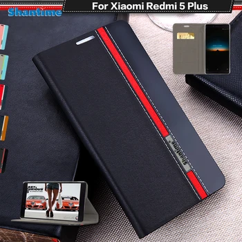 Knihy Prípade Pre Xiao Redmi 5 Plus Luxusné PU Kožené Peňaženky Flip Cover Pre Xiao Redmi 5 Kremíka Mäkké Zadný Kryt